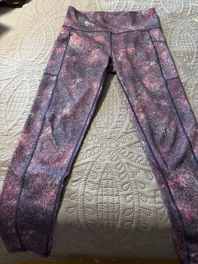 Ideology Printed Leggings Womens Small Side Pocket High Rise Workout Activewear